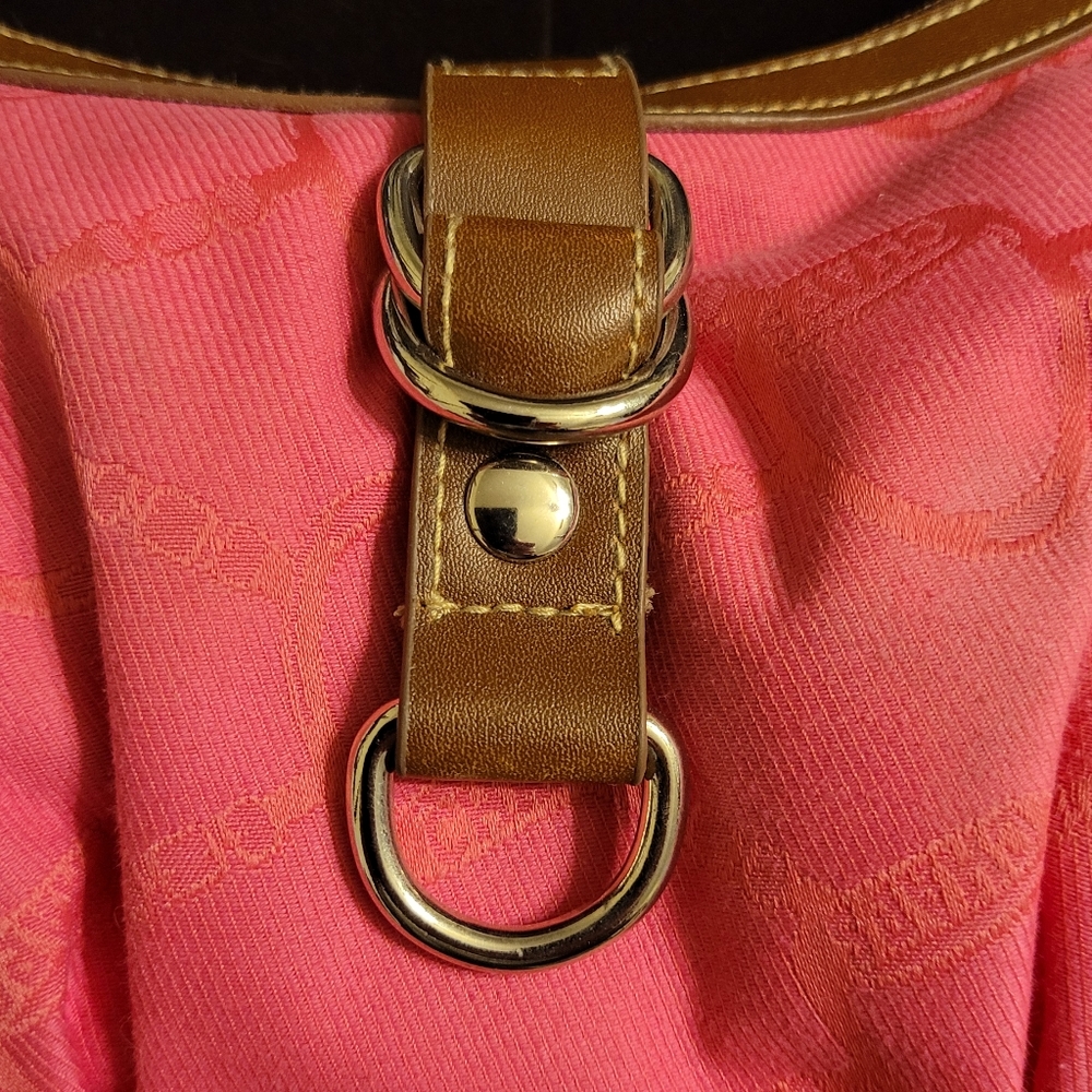 Vintage Ralph Lauren Chaps Milano Dark Pink Equestrian Buckle Purse New With Tag - Picture 6 of 16